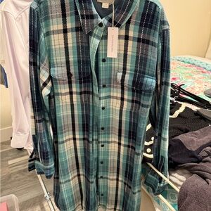 Flannel style dress.